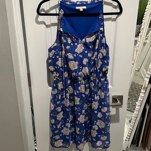 Blue Floral Dress - New! Medium